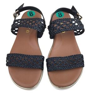UNISA Yessica Black Woven Platform Sandals NWT